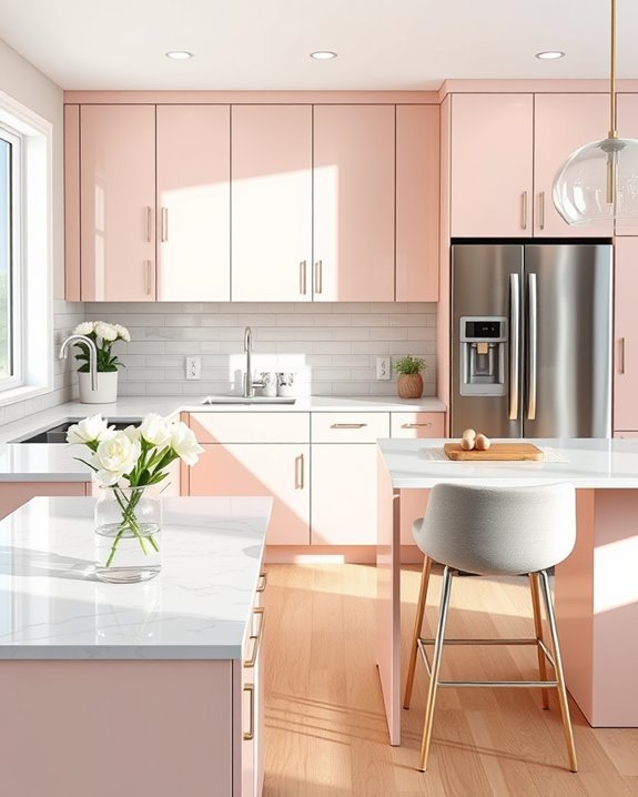elegant blush pink cabinetry