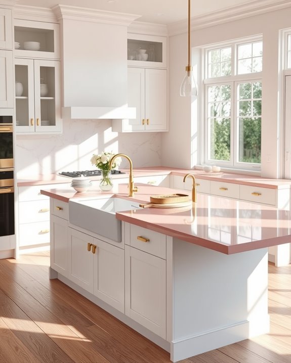 elegant blush pink countertops