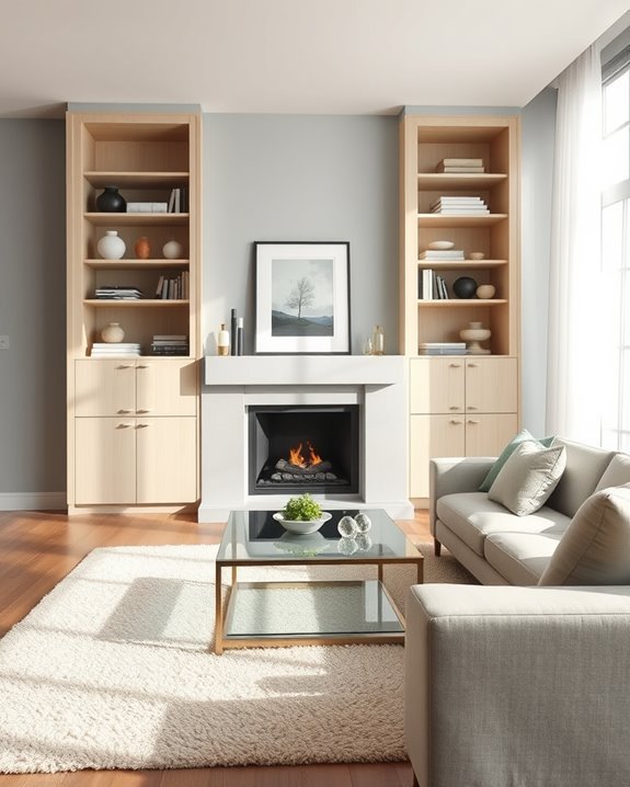 elegant built in display cases