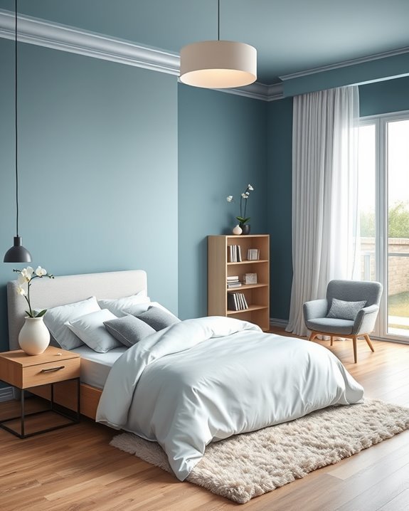 elegant cerulean bedroom retreat