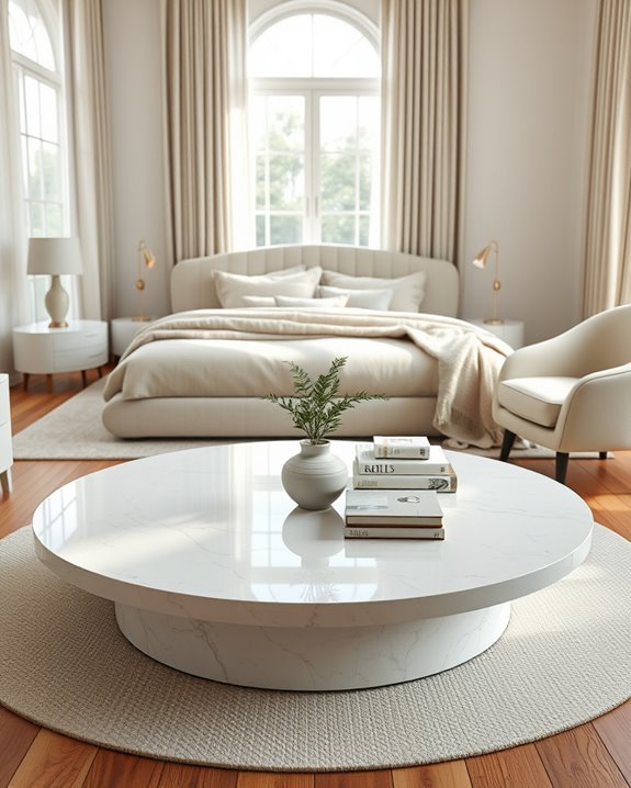elegant circular coffee tables