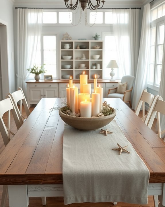 elegant coastal candle decor