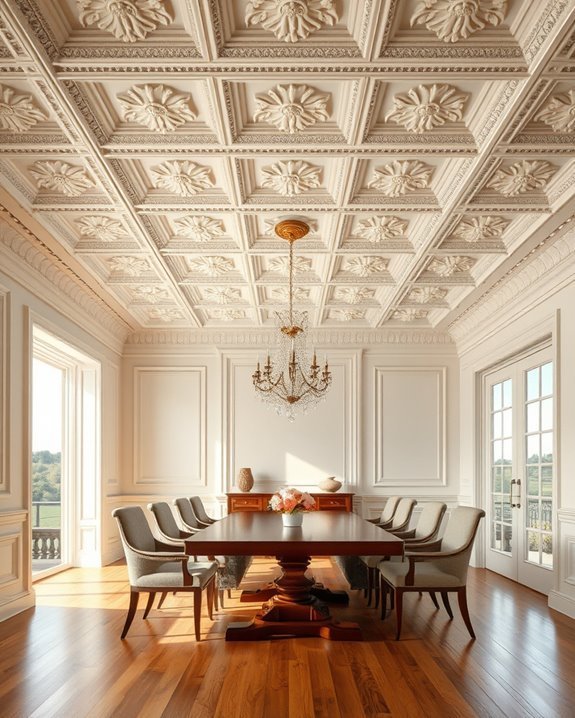 elegant coffered ceiling design