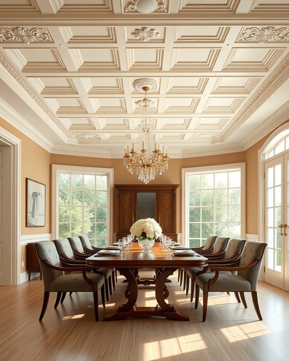 elegant coffered ceiling design