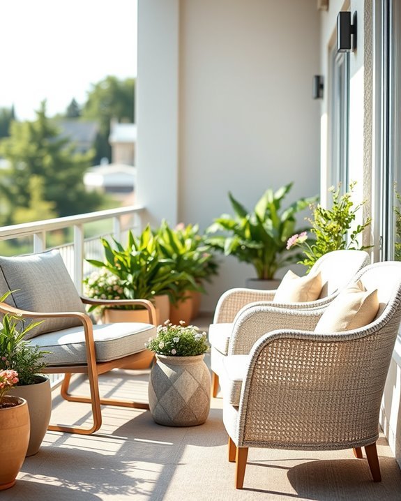 elegant comfortable balcony seating