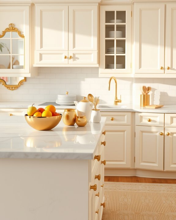 elegant cream and gold accessories