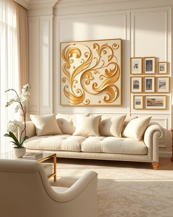 elegant cream and gold art