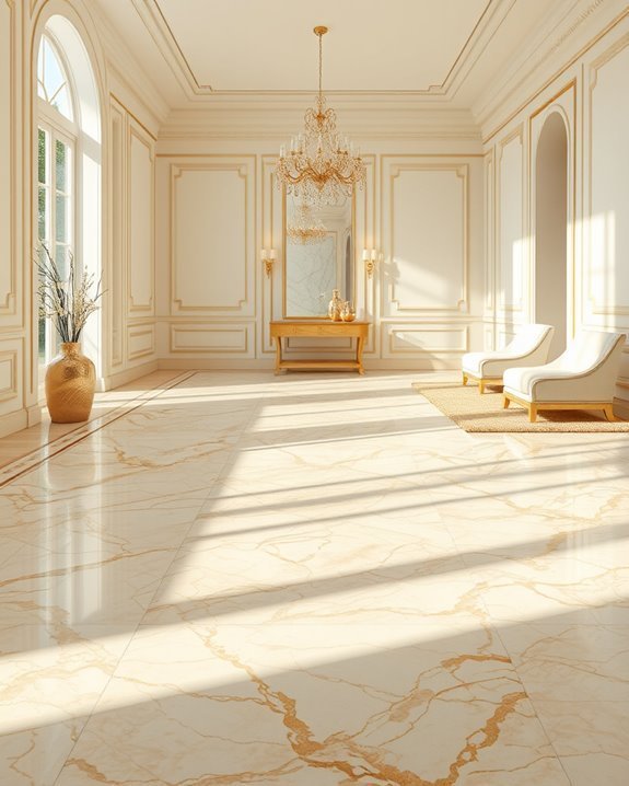 elegant cream and gold flooring