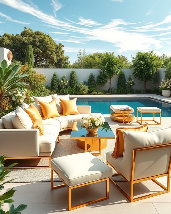 elegant cream and gold furniture