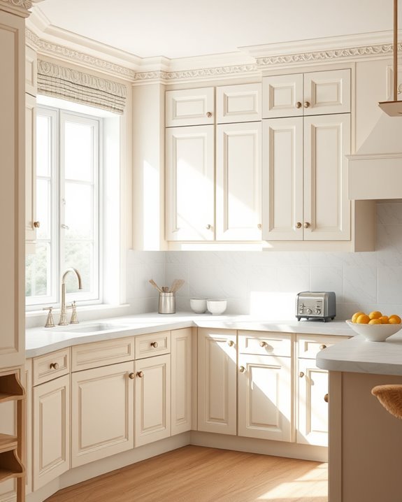 elegant cream cabinet molding