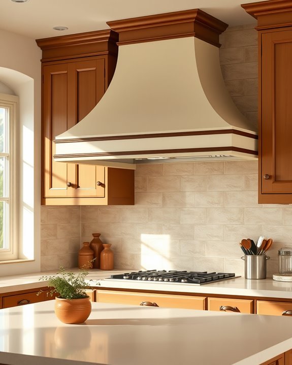 elegant cream kitchen hood