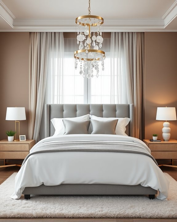 elegant crystal bedroom lighting