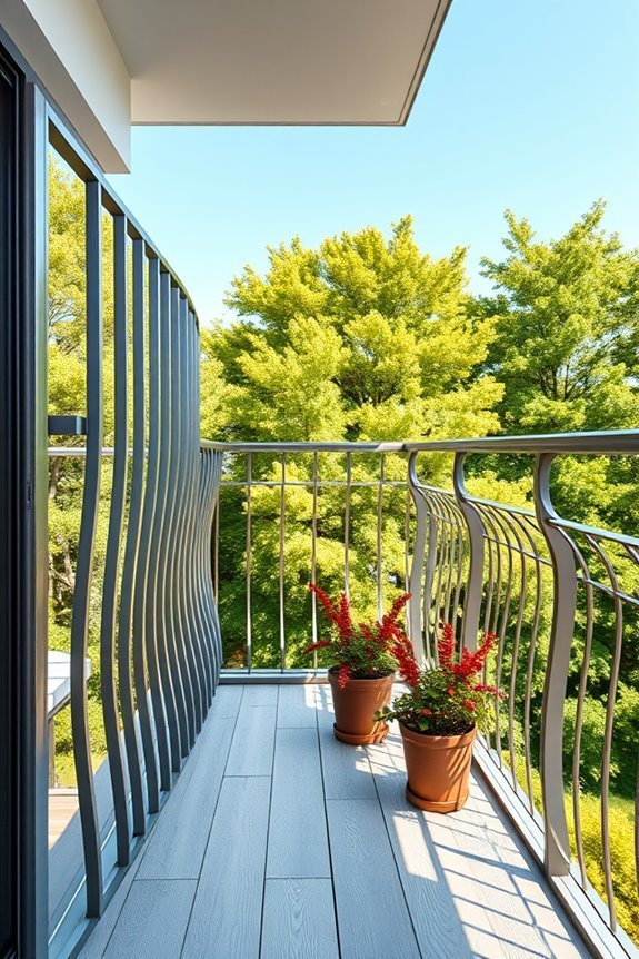 elegant curved balcony safety