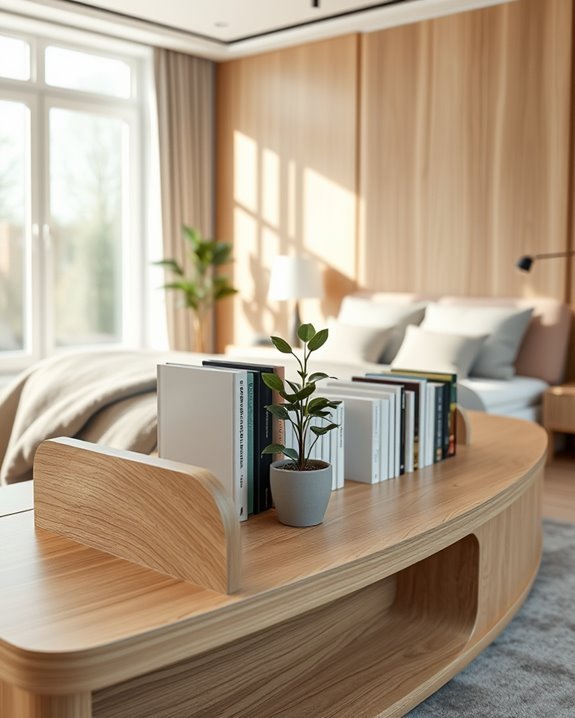 elegant curved bookshelf design