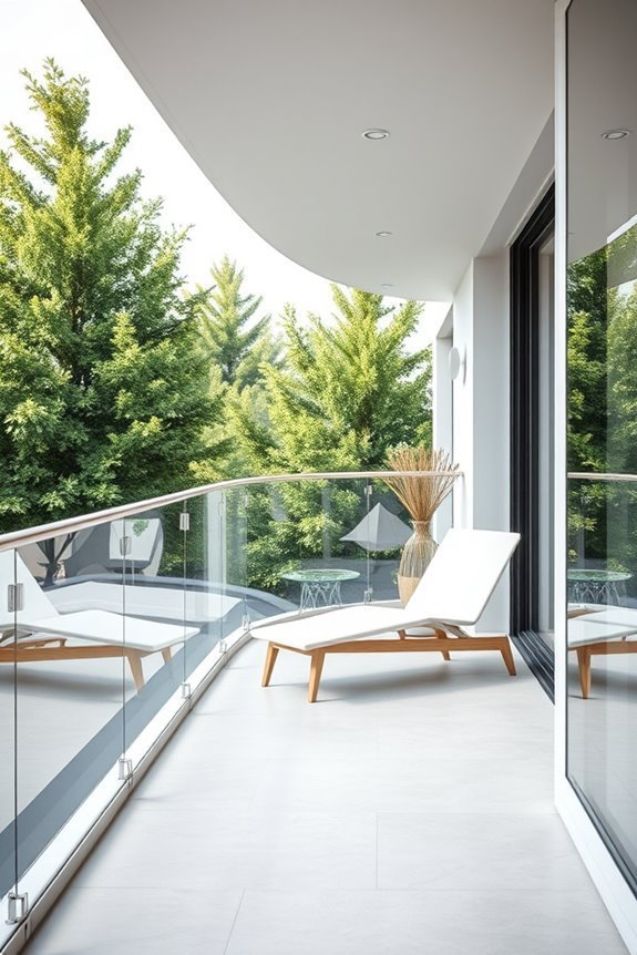 elegant curved glass balconies