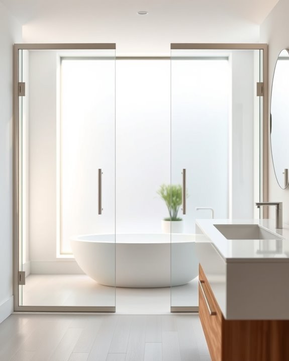 elegant curved glass doors