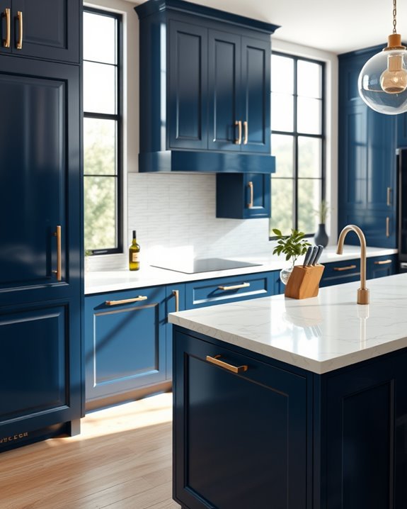 elegant dark blue marble