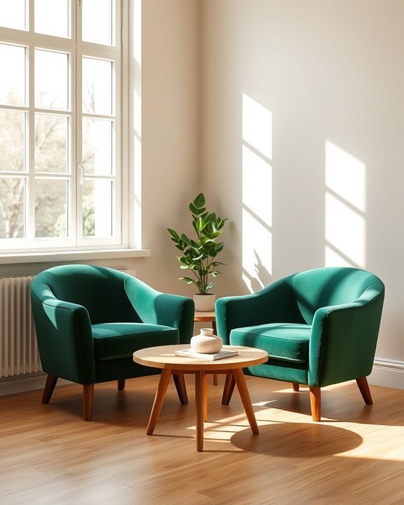 elegant dark green chairs