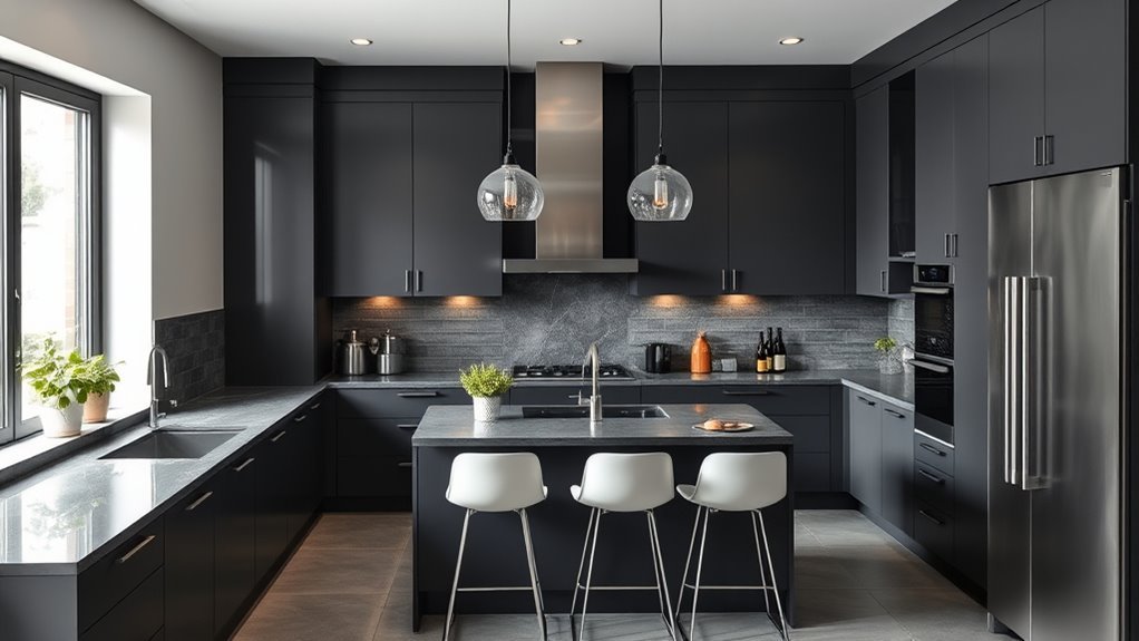 elegant dark grey kitchens