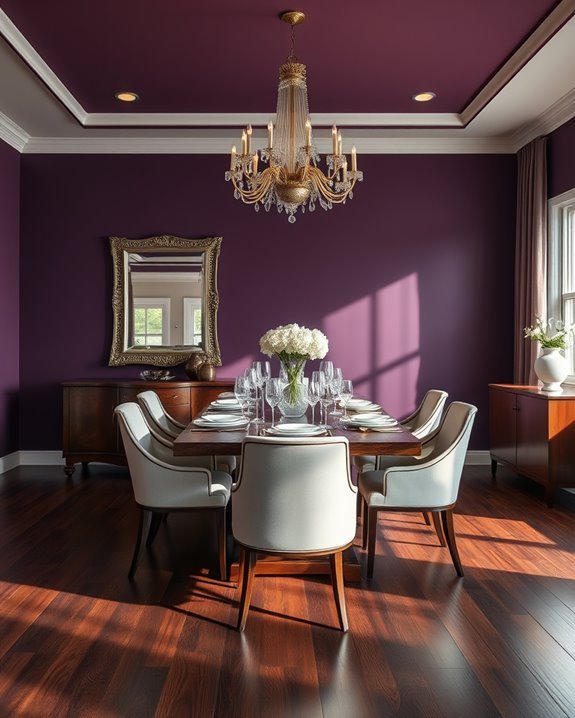 elegant dark purple dining