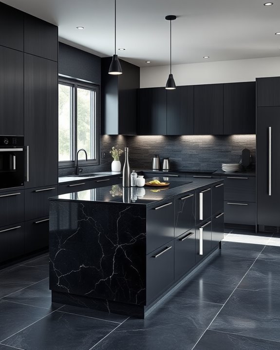 elegant dark stone accents