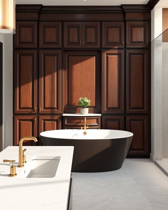 elegant dark wood cabinetry