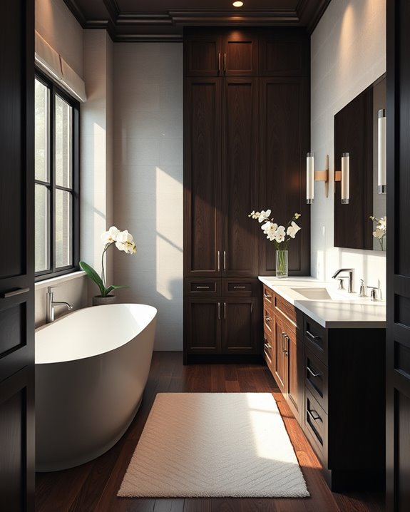 elegant dark wood cabinets