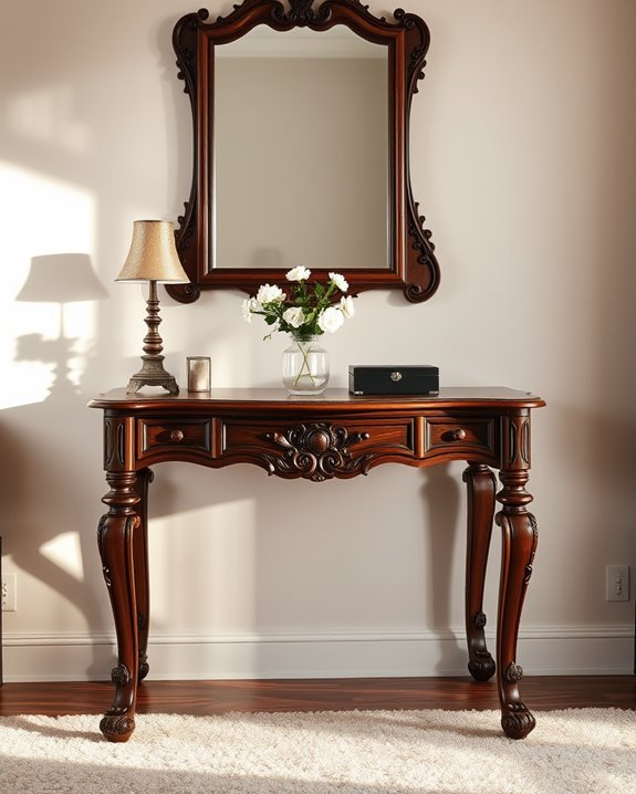 elegant dark wood dressing table