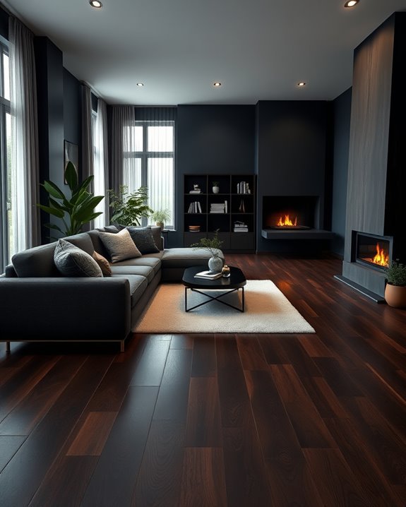 elegant dark wood flooring