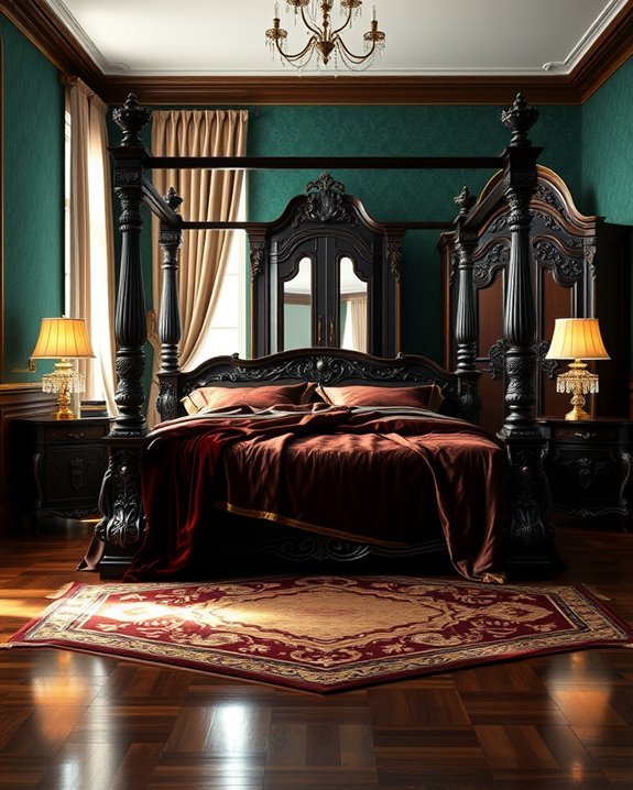 elegant dark wood furnishings