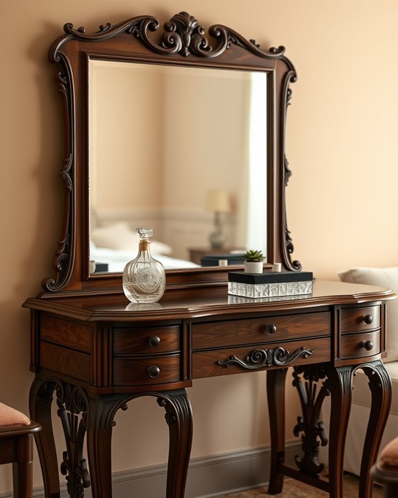 elegant dark wood vanity
