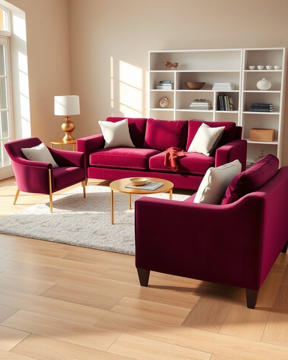 elegant deep plum accents