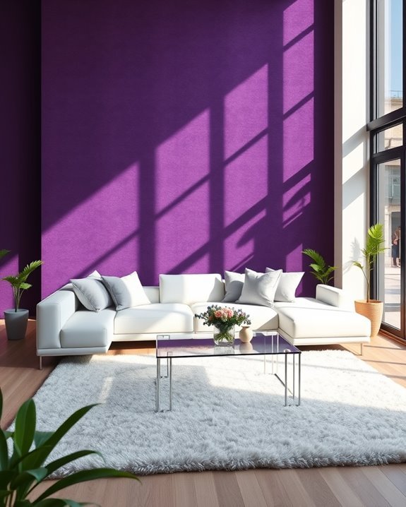 elegant deep purple walls