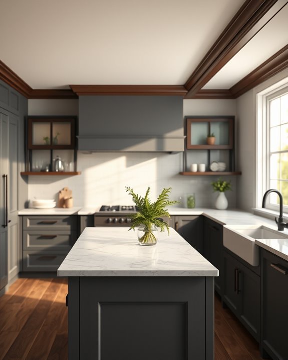 elegant deep toned crown molding