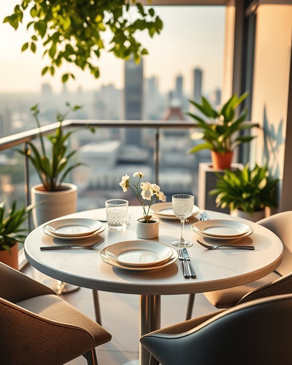 elegant dining atmosphere created