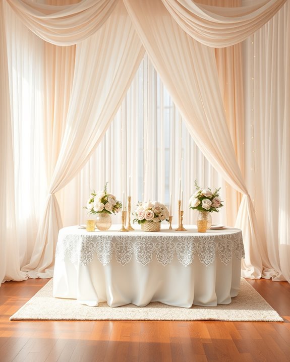 elegant drapery enhances decor