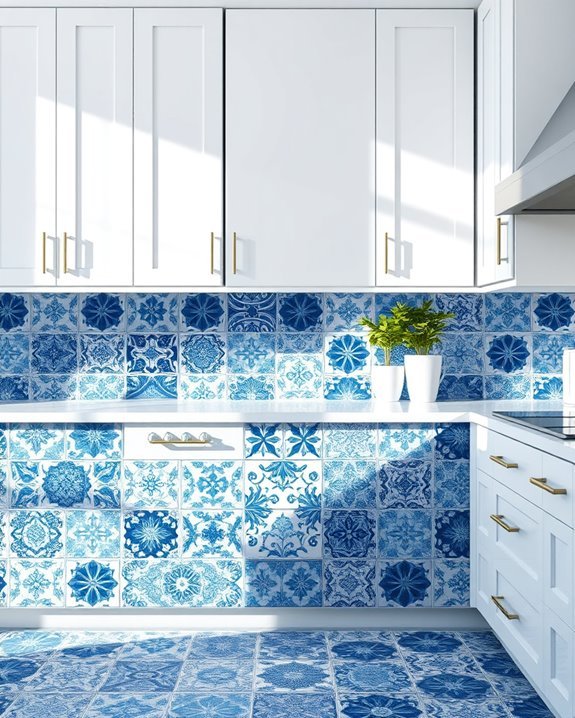 elegant durable blue tiles