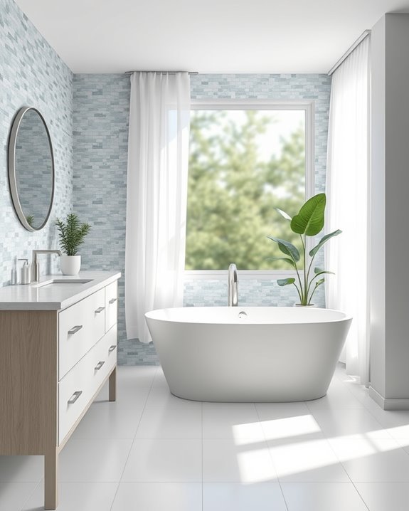 elegant dusty blue tiles