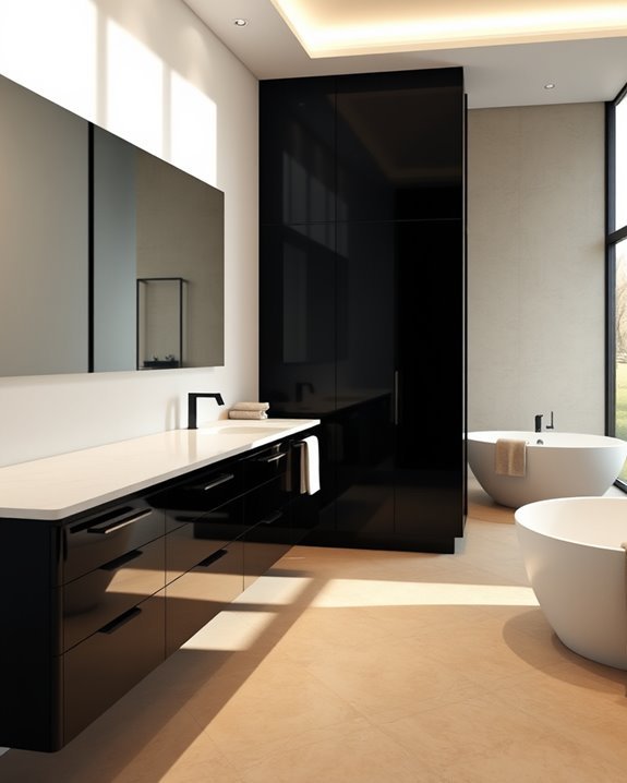 elegant floating black vanities