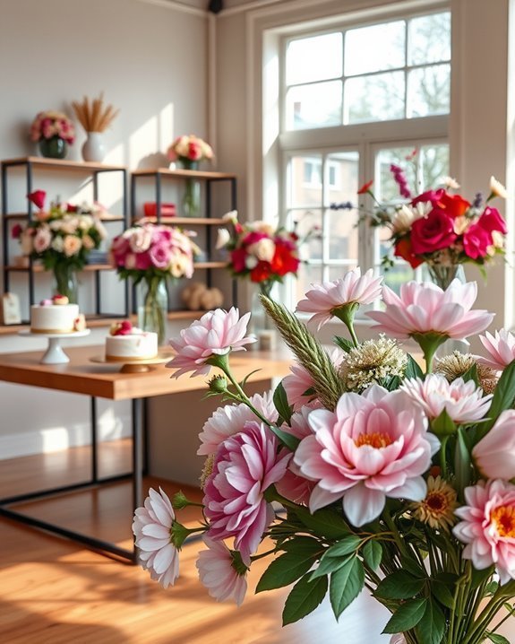 elegant floral displays enhance ambiance