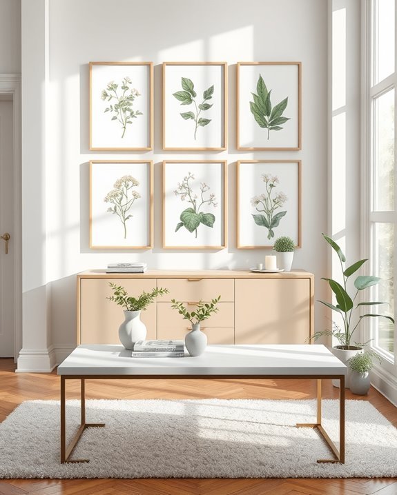 elegant framed botanical art