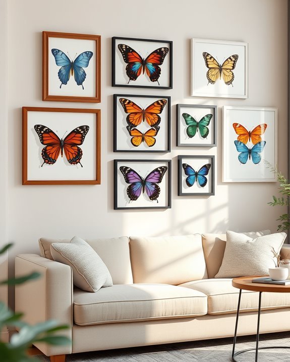 elegant framed butterfly prints
