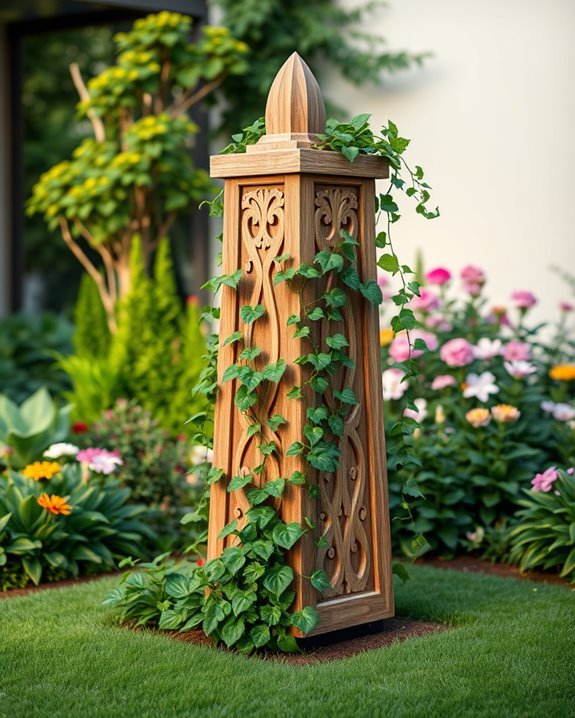 elegant garden obelisk concealment
