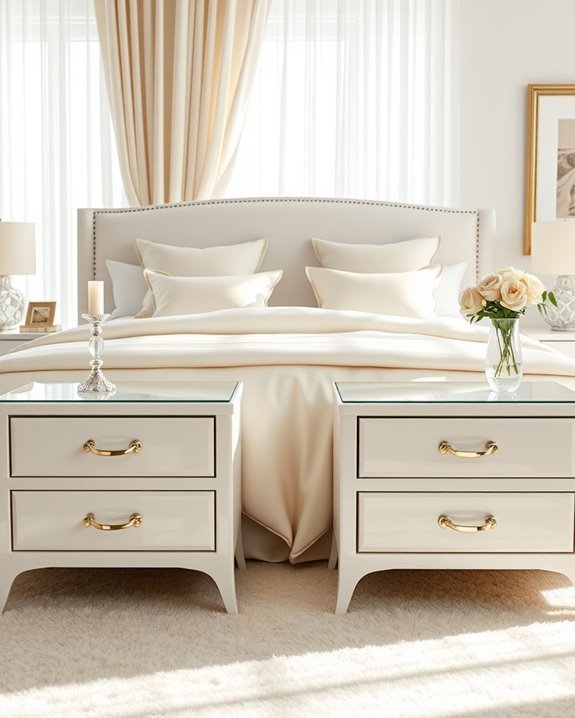 elegant glass accented nightstands