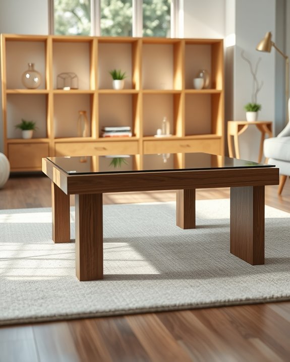 elegant glass and wood