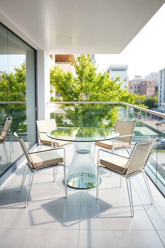 elegant glass balcony furniture