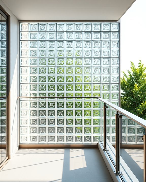elegant glass block privacy