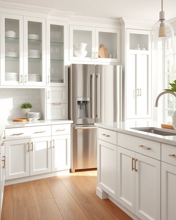 elegant glass front cabinetry