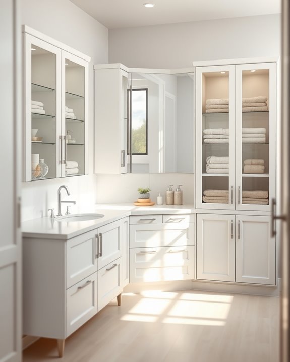 elegant glass fronted cabinets