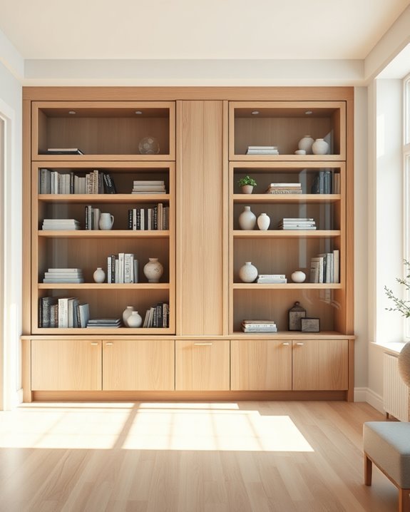 elegant glass fronted cabinets